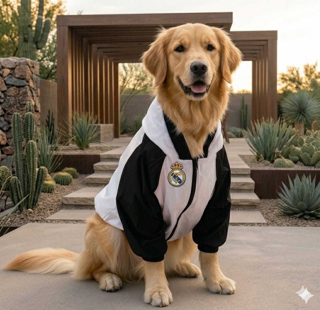 Chaqueta impermeable Real Madrid para perro